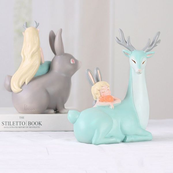 

resin crafts cartoon deer ornaments creative home decorations a6he