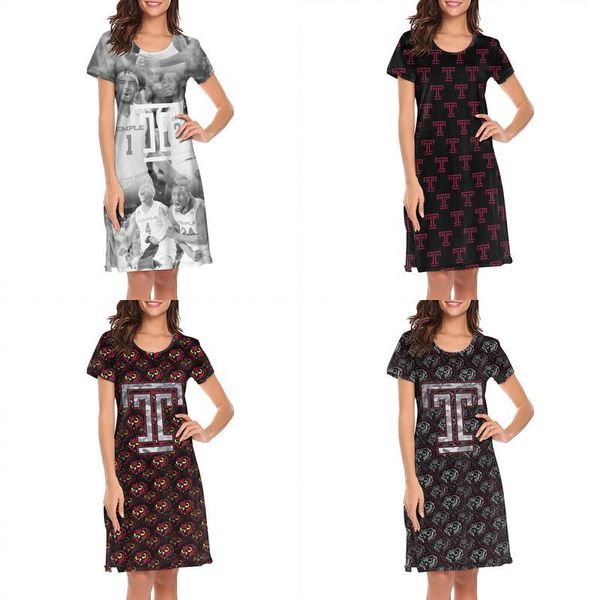 

womens design printing temple owls football black player white plus size shirt dress designer friends hip hop loungewear fashion for, Black;gray