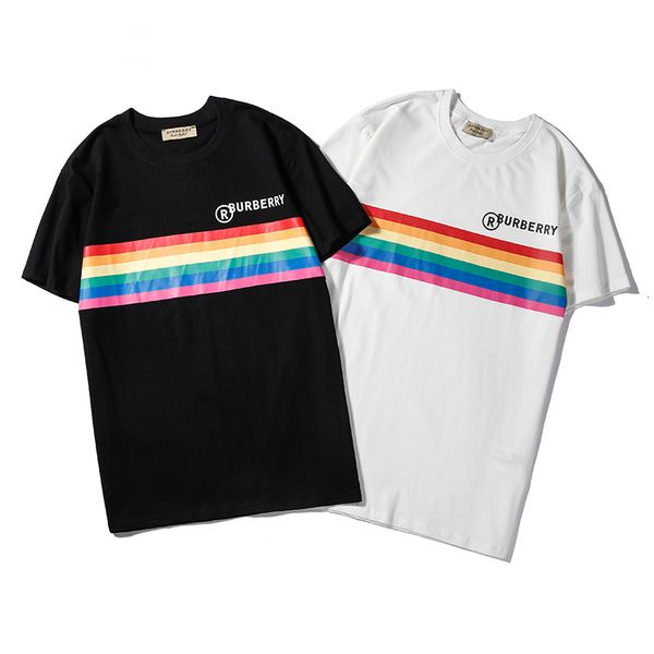 

мужчины и женщины марка футболка лето новое прибытие повседневная дизайнерские футболки роскошные мужские женские мужские дышащие тройники р, White;black