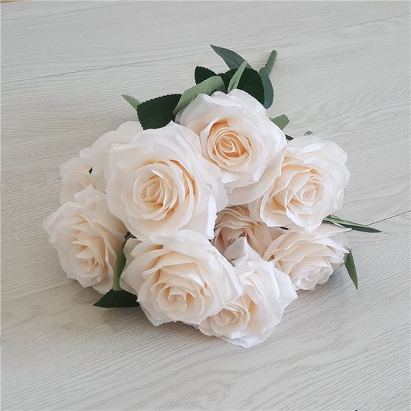 

44cm 10 heads artificial roses bouquet wedding decoration flowers rose home decoration accessories fake flower bouquet