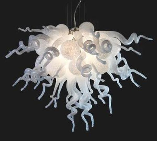 

Lamps Wedding Decoration Energy Saving Lights Source Art Chandeliers Modern Hand Blown White Glass Crystal Chandelier Light