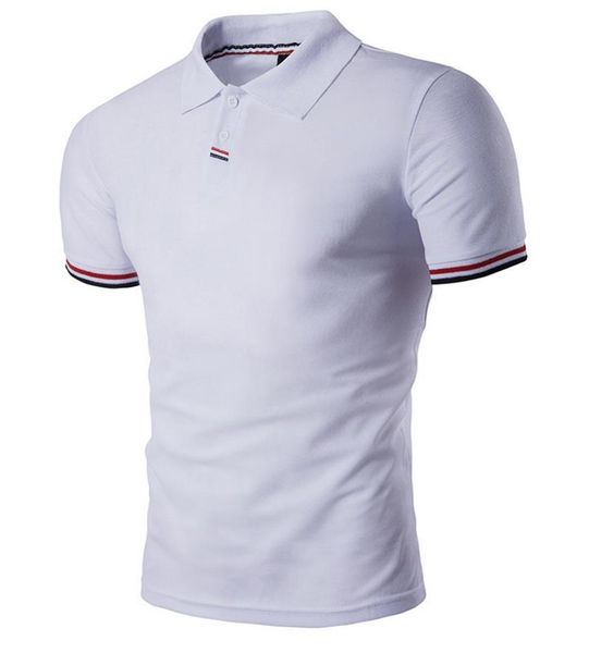 

polos tee shirts men 2018 patch striped design pullover short sleeve solid color mens sport polo shirts cotton brief stylish 2017, White;black