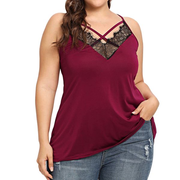 

womens fashion tank fashion women casual v neck sleeveless solid lace tank vest camis camisole lace tube vest crop, White