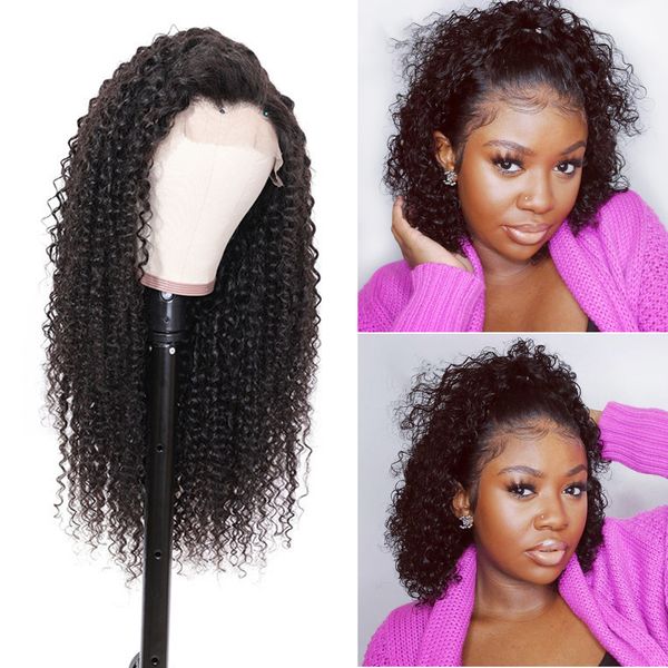 

кудрявый афро вьющиеся парики с волосами младенца 100% бразильский вригин волосы предварительно выщипанные вьющиеся парики для чернокожих же, Black;brown