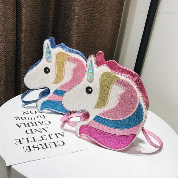 

flash unicorn flap handbags women pu leather crossbody bags summer phone bags casual sling chain messenger ladies shoulder