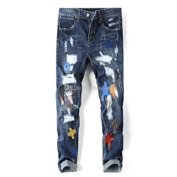 

мђжкие джин дизайнеѬ мод пѬоблемне zipper Ѭване джин 19ss mens конѬђкоѬа о Blue