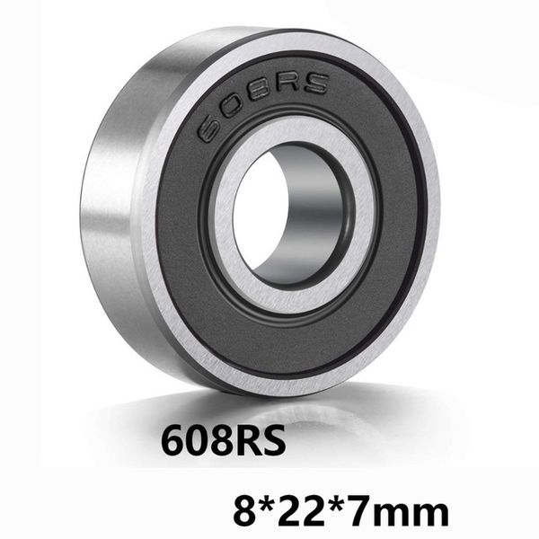 

608 rs 608-2rs 8*22*7mm skateboard 6082rs ball bearings miniature 608-2rs black double rubber sealing cover 608rs 8x22x7mm