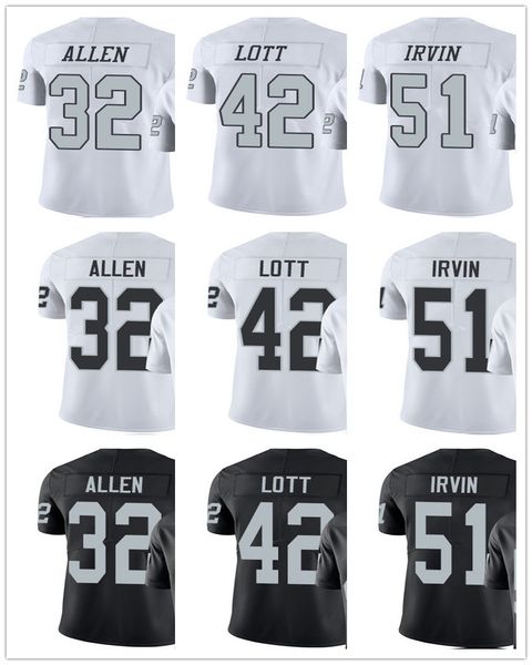 

Men 039 women 039 youth oakland 51 bruce irvin 42 ronnie lott 32 marcu allen black white cu tom raider football jer ey