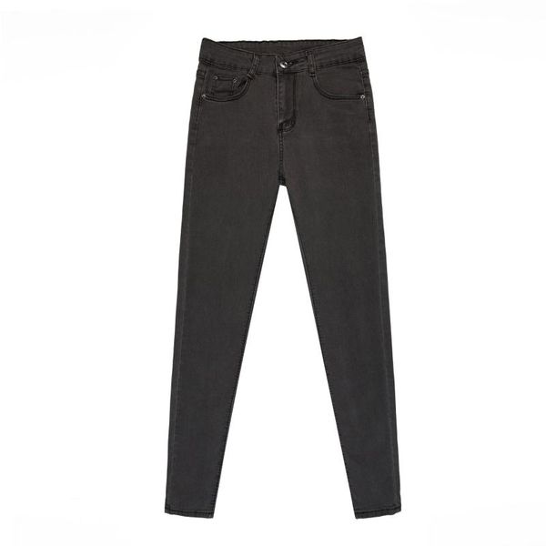 

jeans women's high waist elastic skinny student thin slim pencil pants, Black;white