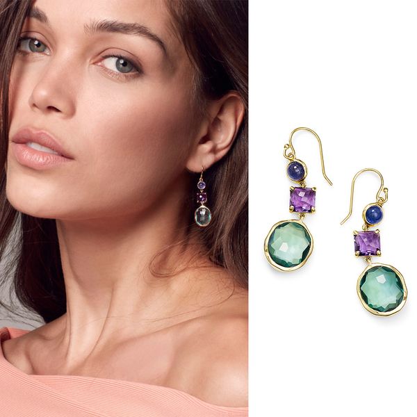 

entry luxury style ear hook earrings for women lady elegant purple crystal yellow gold color party gift fashion jewelry kce267, Silver