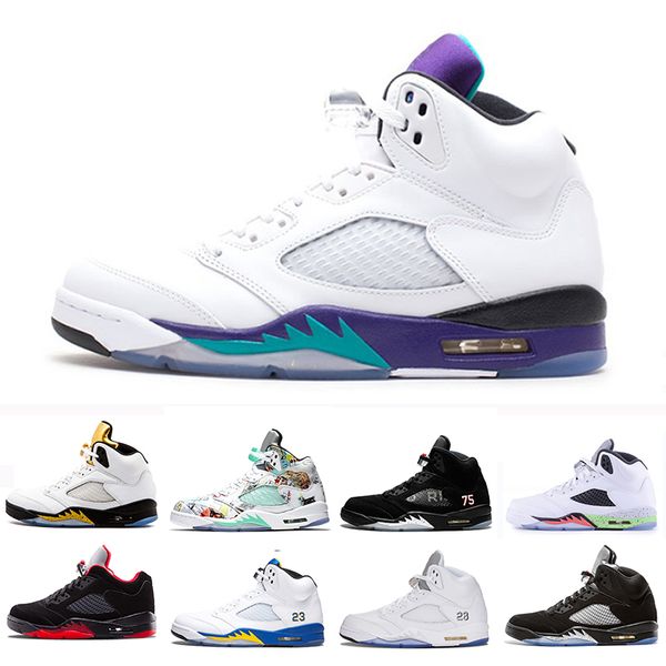 

michigan inspire 5 5s mens basketball shoes men black metallic 3m reflect black grape oreo laney white cement outdoor sports sneakers