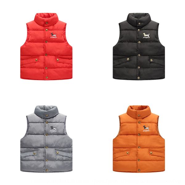 

2019 winter children's vertical collar down cotton vest for boys and girls children's wear thickened puppy pattern vest, Camo