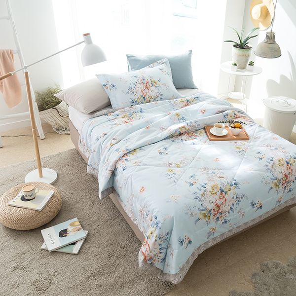 

100% cotton 150*200 cm/200*230 cm comfortable sleeping comforter duvet summer air conditioning cover comforter 5 style quilt