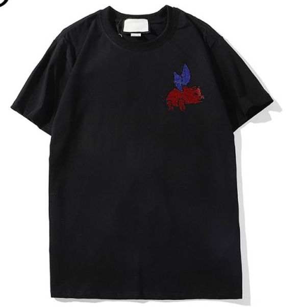 

designer brand guccy mens t shirt summer casual fashion shirts cotton popular cartoon pattern t-shirt official selling new style, White;black