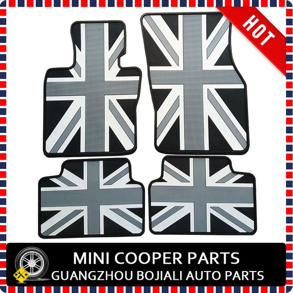 

anti-skid rubber material full black union jack style floor mat for left hand drive car 2015 mini cooper f55 only (4 pcs/set