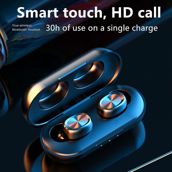 

new b5 bluetooth5.0 earphone wireless earbuds fingerprint touch earpieces wireless headphones 8d stereo dual-mic noise cancel