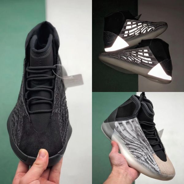 

2020 Kanye 3M Reflective Новое прибытие Kanye West Quantum Тройной Черный Мужчины Женщины Баскетбол обувь класса люкс Модельер кроссовки 5.5-13