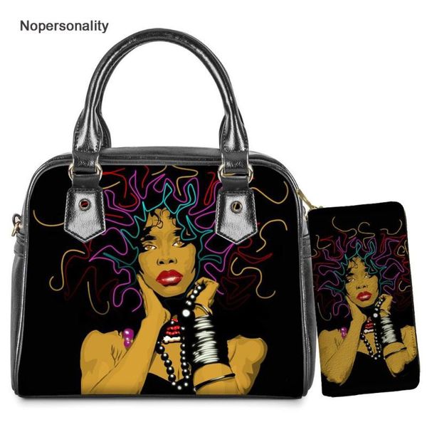 

nopersonality leather art black african girls print tote bags for women afro lady shoulder bag brand female crossbody bags