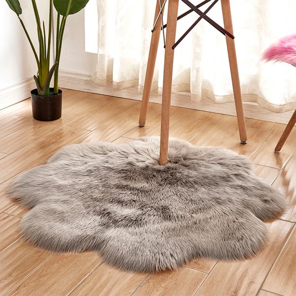 

urijk ins style indoor sheepskin rug antiskid flower super soft faux fur wool carpet modern carpet floor mat living room/bedroom