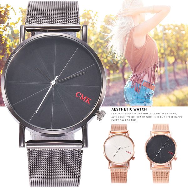 

2018 fashion quartz watch women watches female clock montre femme girl wristwatch couple alloy mesh relojes, Slivery;brown