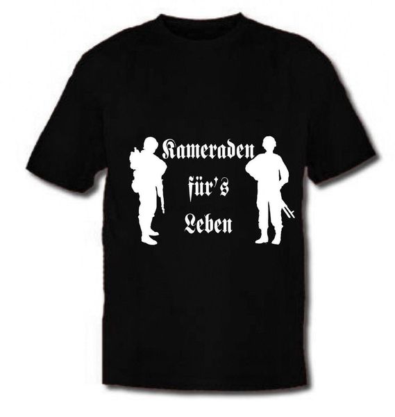 

2019 summer fashion men t-shirt t-shirt comrades for life german army wehrmacht, White;black