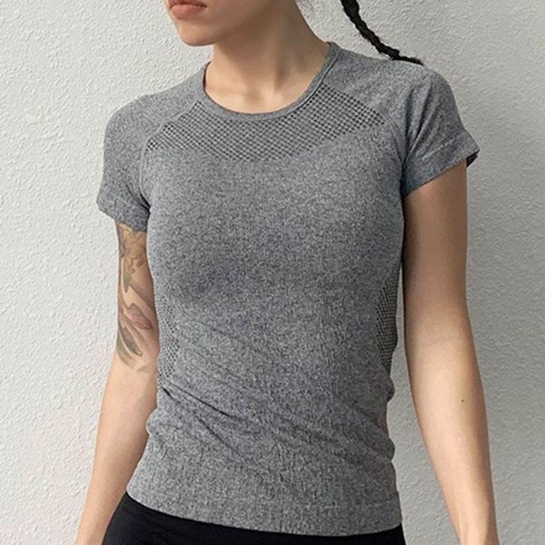 

hollow women's sports t-shirt gym yoga women fitness workout sport shirt women exercise running short sleeve, White;red