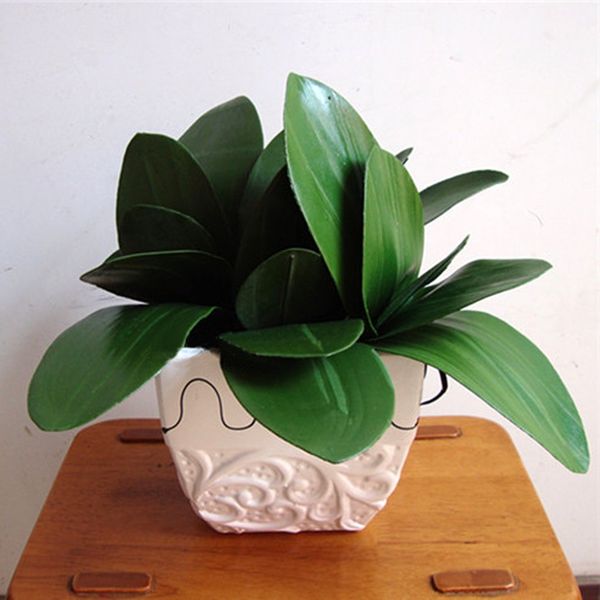

1 branch faux butterfly orchid leaf simulation grass home decoration green