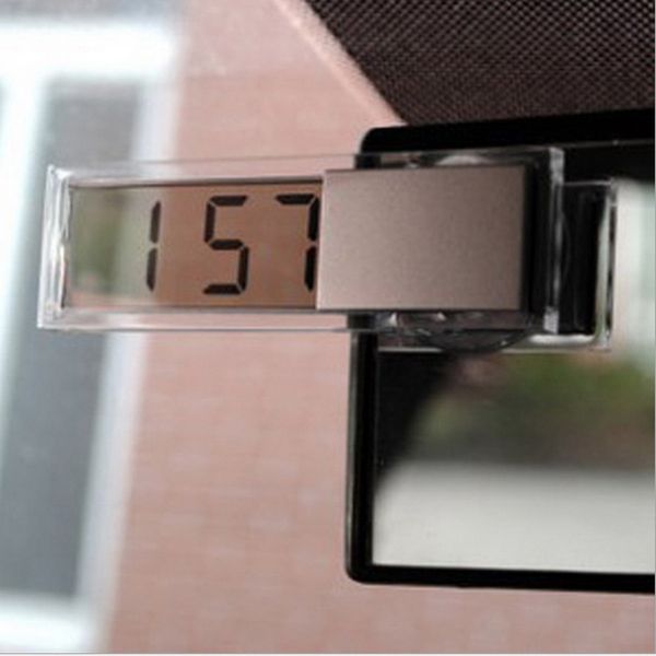 

new car electronic clock mini durable transparent lcd display digital with sucker