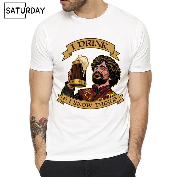 

men's tyrion lannister i drink and i know things t-shirts 2019 women summer tee shirt clothes,tmb522, White;black