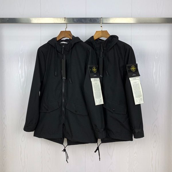 

2020 autumn spring 19fw stone hoodie windproof flail cap clip wind jacket, Black