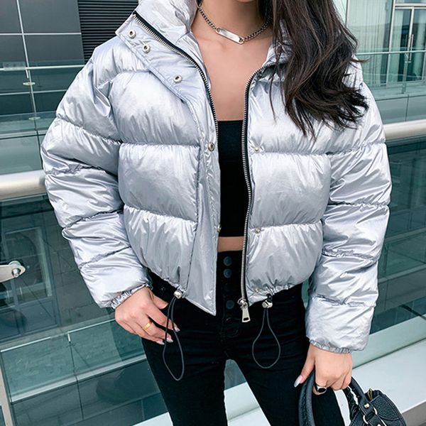 

winter coat women down cotton padded warm parka women jacket 2019 zipper outerwear puffer jacket 2019 winter coat my246, Black