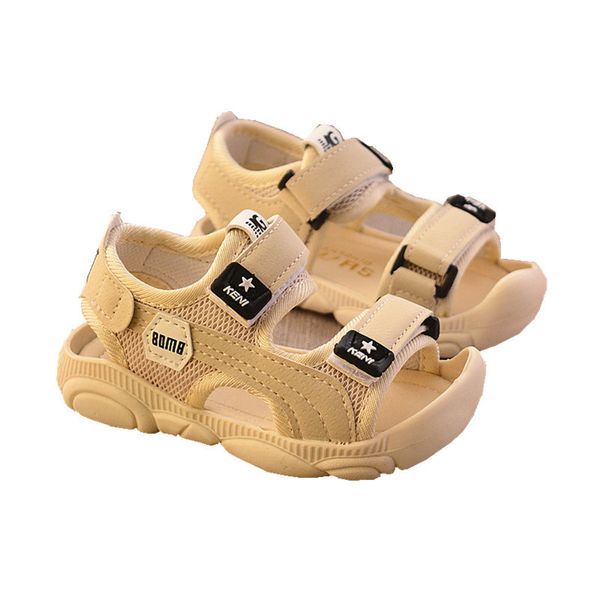 

summer 2020 new children' shoes boys soft bottom beach shoes male baby baotou anti-kick children' sandals, Black;grey