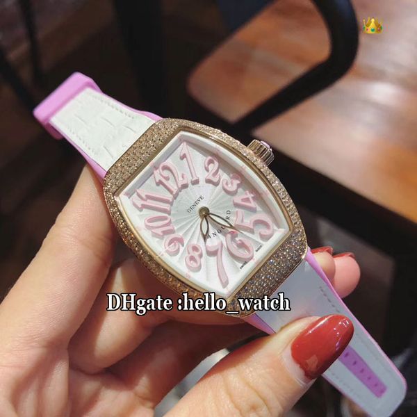 

fashion ladies' collection v 32 sc at fo d (rs) white dial quartz rose gold womens watch diamond bezel white leather strap ladies watch, Slivery;brown