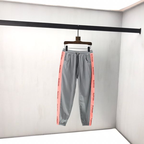 

new men's trousers early autumn joint name ins wind stereo embroidery black and white stitching zipper closed velvet casual pants l2