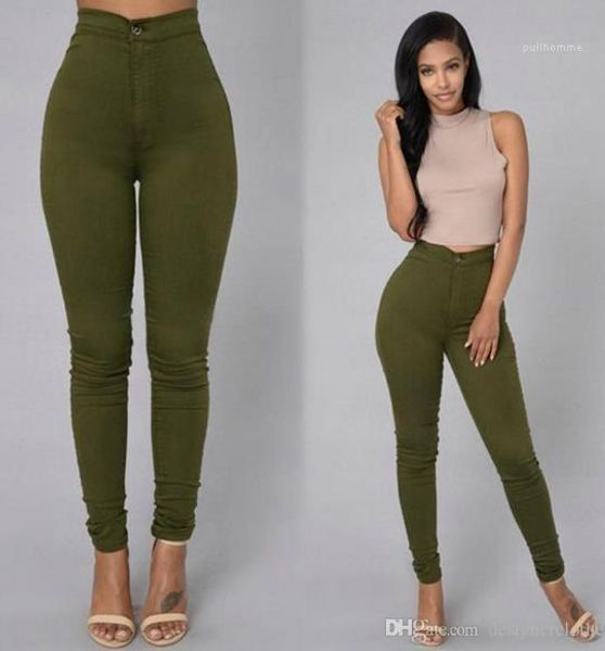 

womens jeans zipper washed high waist womens trousers female casual pencil pants candy colors skinny, Blue