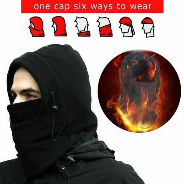 

winter thermal fleece balaclava men lady ski face mask neck warmer hood hats cap