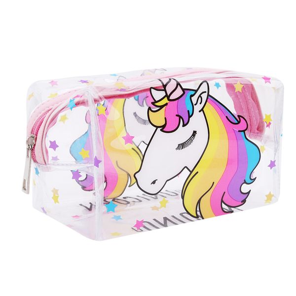 

new cartoon unicorn printing waterproof makeup organizer storage women girls cosmetic bag 2018 travel phone pouch 3 types