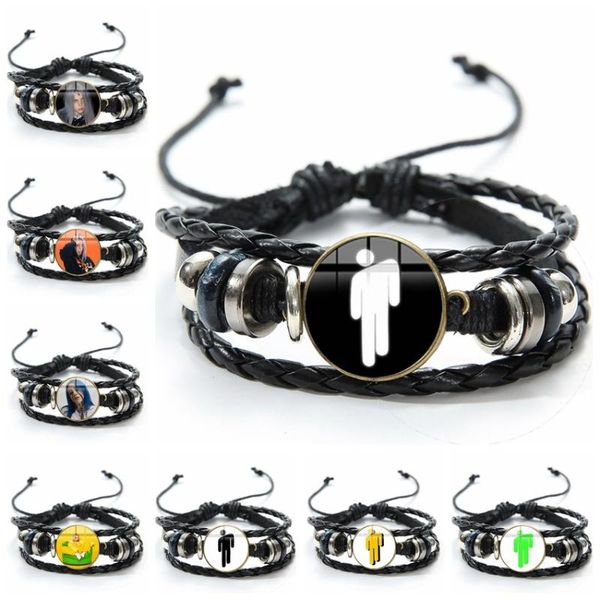 

2020 новый популярный молодой хип-хоп певец билли eilish браслет 25мм стекла кабошон браслет ювелирные изделия для женщин девушки поклонника, Black