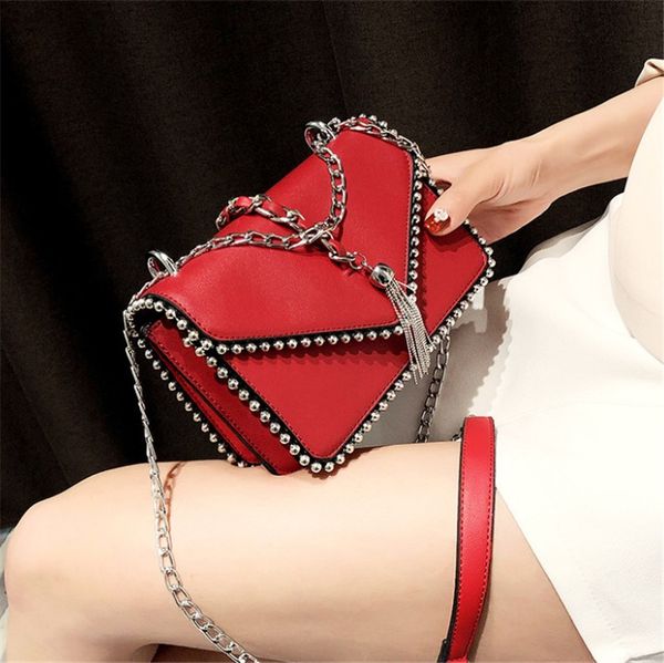 

5colors new rivet single shoulder bag version chain fashion crossbody small square bag ph-cfy20060412