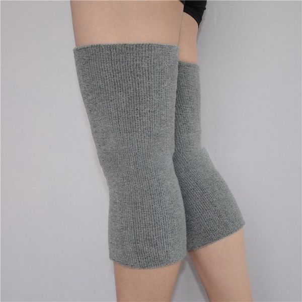 

1 pair lengthen thicken warm knee brace elastic knee support basketball guard for outdoor sports, Black;gray