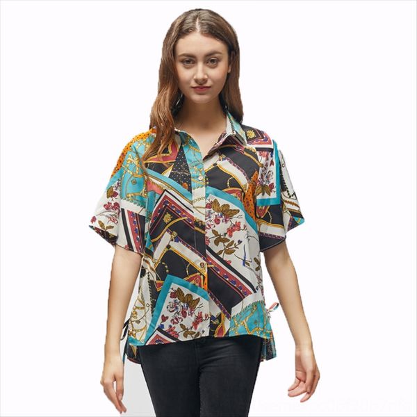 

качество 2020 света темперамента кардиган printed отворот женщины рубашка качество 2020 свет темперамент кардиган женщины printed отворот ру, White