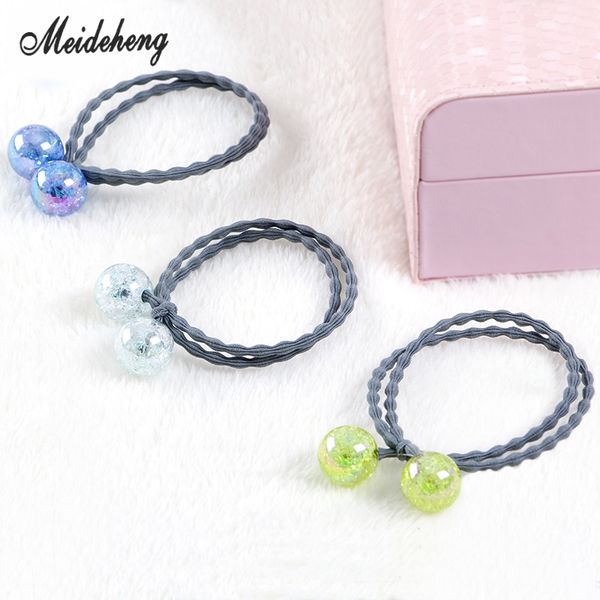 

3pcs/set mix color hair rope starry sky beads ball lovely personality beautiful ornament girls love tie hair elastic bands