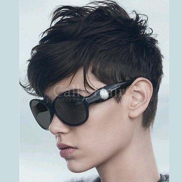 Indian Hair Human Hair Short Straight Wigs Cheap Full Machine Made