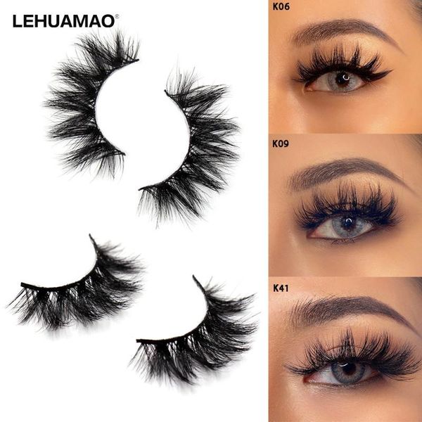 

false eyelashes lehuamao 3d mink lashes fluffy cruelty makeup eyelash extension cross full high volume eye
