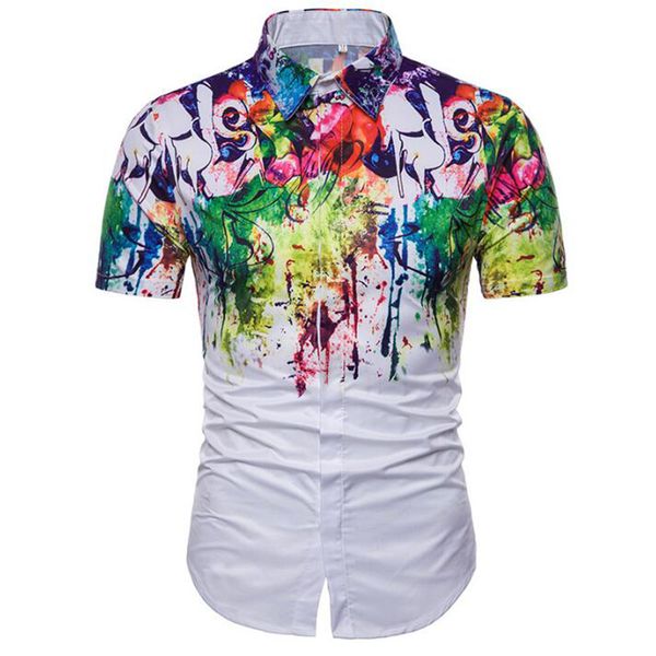 

printed casual wear for men dress shirt hawaiian shirt short sleeve shirts for men casual streetwear summer shirts 2020, White;black