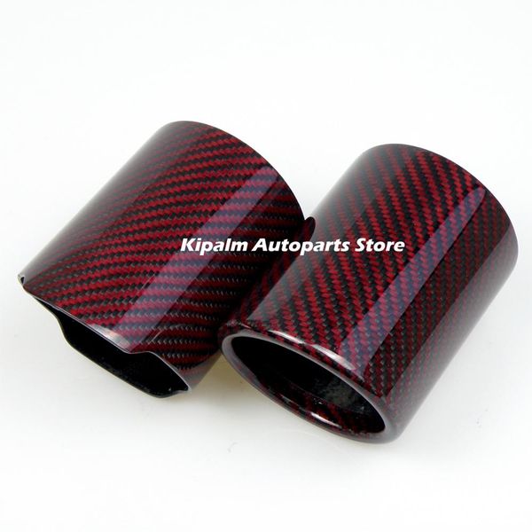 

akrapovic type car universal exhaust pipe red and twill carbon fiber cover exhaust muffler pipe tip case tip housing