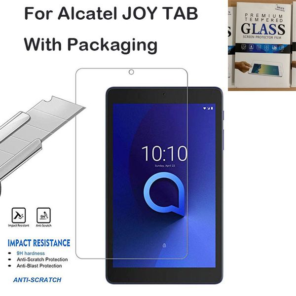 Para T-Mobile Alcatel JOY TAB 8 '' t protetor de tela de vidro temperado com HD Limpar Fácil Instalação Anti-impressões digitais 9H Dureza DHLdelivery
