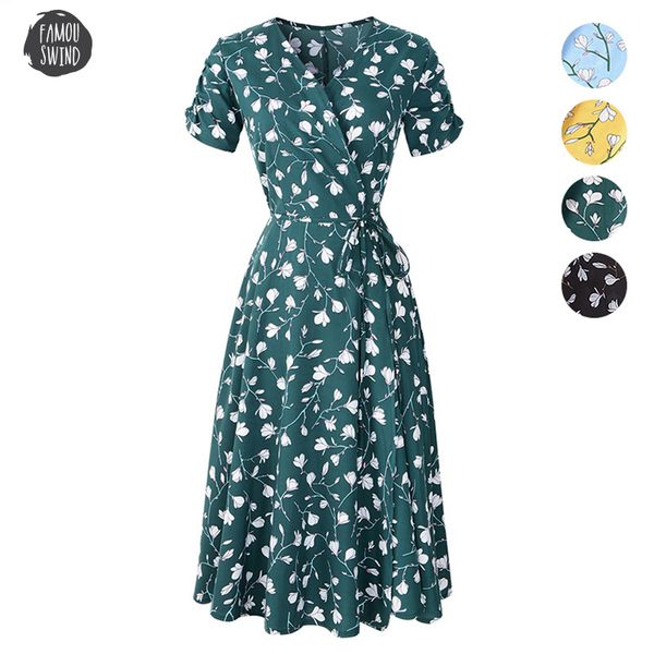 

new bohemian dresses female linen print floral dress women v neck short sleeves chiffon beach midi summer wrap long dress, Black;gray