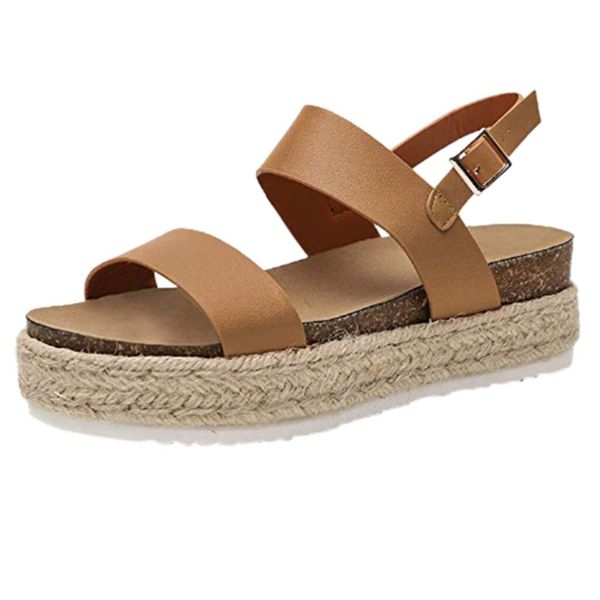 

sagace women's sandals platform casual shoes women sandals platform shoes ankle buckle strap open toe summer women party, Black