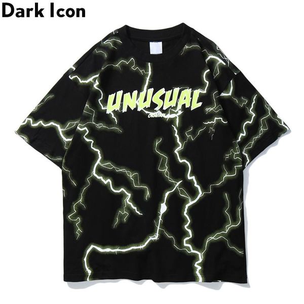 

dark icon reflective letters printed hip hop tshirt men women 2020summer crew neck street fashion men's t-shirt cotton tee shirt